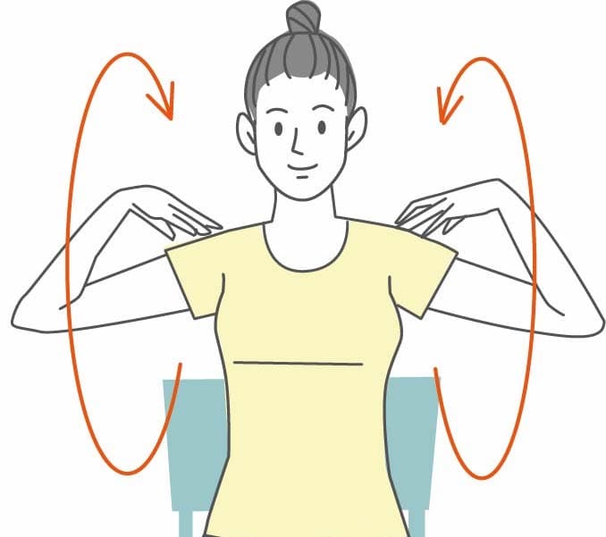 肩まわしする女性