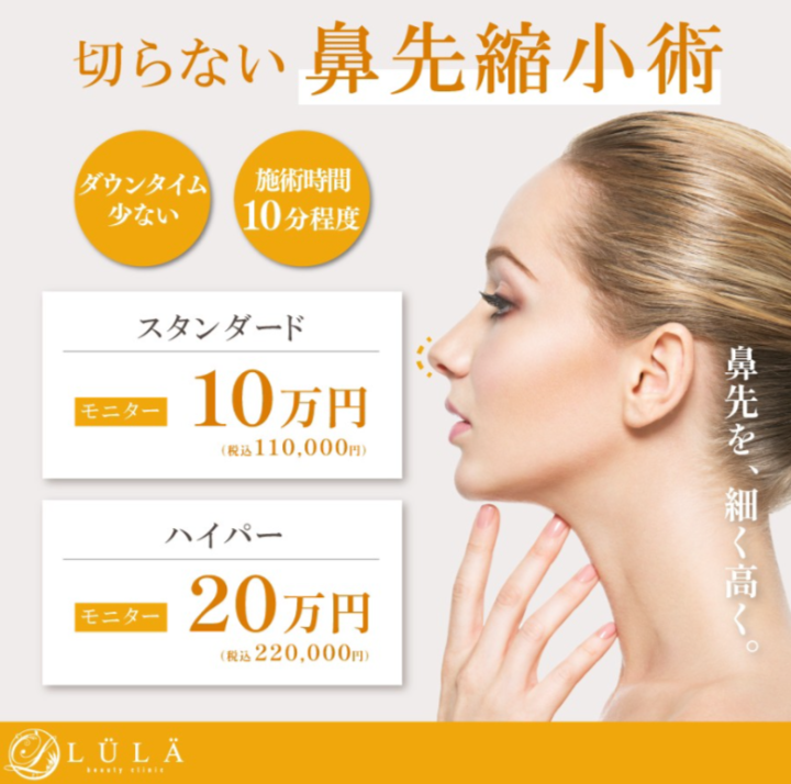 ルラ美容クリニック切らない鼻先縮小術