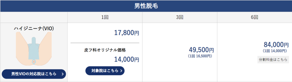 湘南美容クリニックMEN'SのVIO脱毛