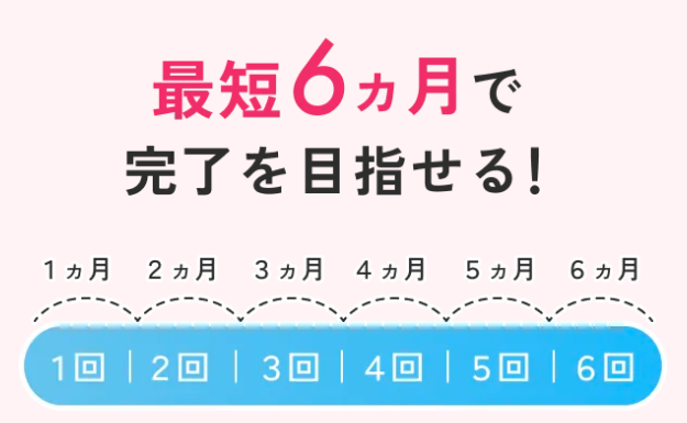 施術回数6回・最短6ヶ月で脱毛完了