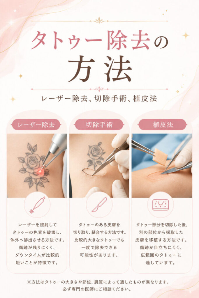 タトゥー除去の方法種類