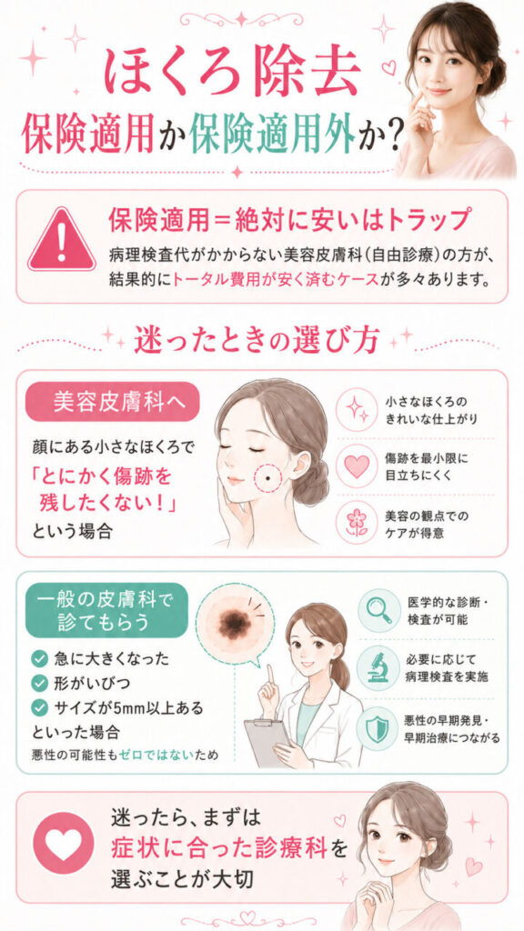 ほくろ除去 保険適用か適用外か