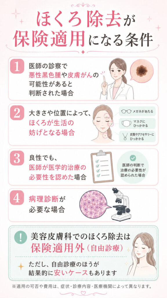 ほくろ除去 保険適用の条件