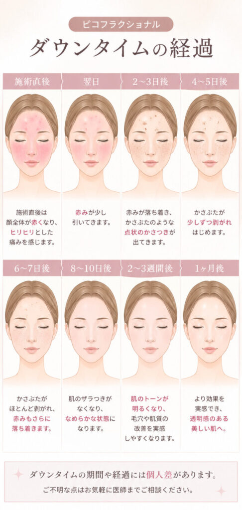 ピコフラクショナル ダウンタイム
